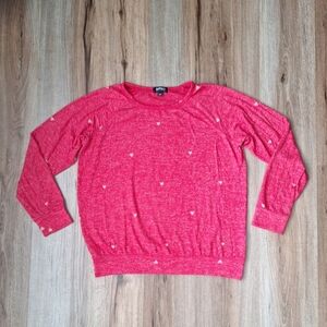 Buffalo by David Britton Womens Red Sweatshirt Hearts Size Medium Valentines Day